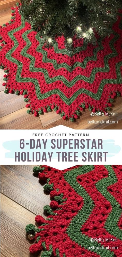 Colorful Christmas Tree Skirts Free Crochet Patterns Holiday