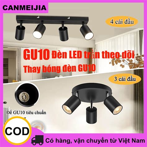 CANMEIJIA Đèn Led theo dõi GU10 Trọn bộ Đèn đường ray tuyến tính Đèn