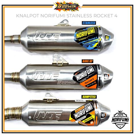 Knalpot NORIFUMI ROCKET 4 KOMPETISI BORE UP SE KLX 150 BF DT CRF 150 L