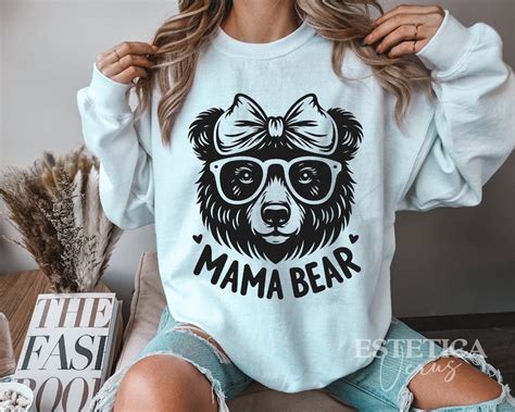 Mama Bear Svg Png, Bear Silhouette Svg, Mom Bear Svg, Mother's Love Svg ...