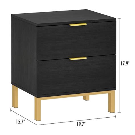 Fufuandgaga 2 Drawer Nightstand Black Nightstand In The Nightstands Department At