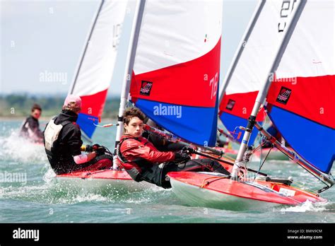 Topper Dinghy Racing In Chichester Harbour Uk Stock Photo Alamy