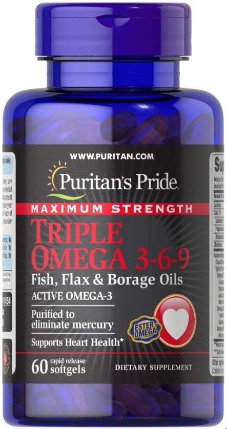 Puritan S Pride Omega 3 6 9 Triple Maximum Strength інструкція ціна від 528 грн в аптеках