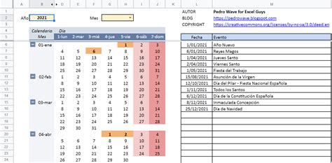 Calendario en Google Sheets con una Tabla Dinámica ExcelPedroWave