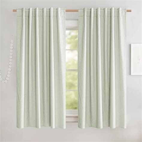 Amazon NICETOWN Sage Green Short Kitchen Linen Blackout Curtains