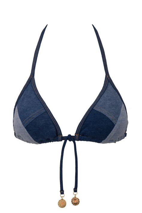 Seafolly Out Of The Blue Reversible Triangle Bikini Top Denim Lyst