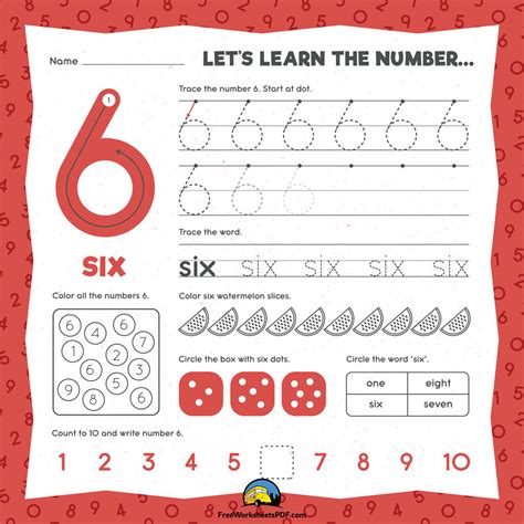 Number 6 Tracing Worksheet For Kindergarten [download Now]