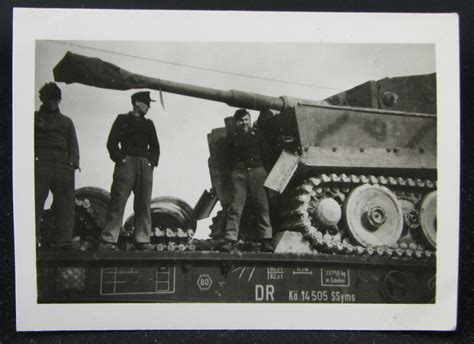 Altes Original Foto Panzer Tiger VI Sd Kfz 181 Tarnanstrich Camo Tank