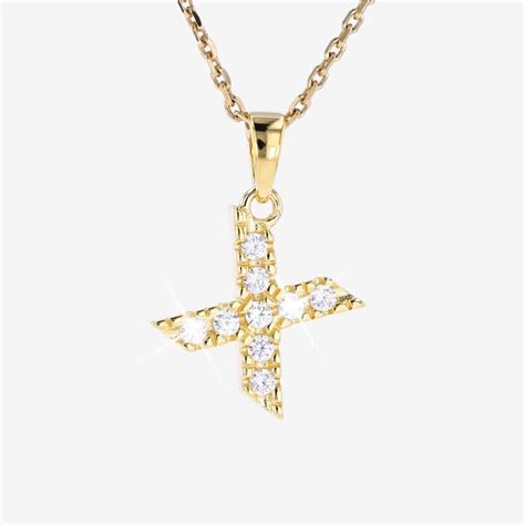 Ct Gold Vermeil On Silver X Initial Necklace Warren James