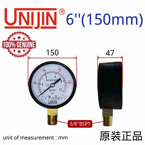 Unijin P110 General Service Pressure Gauge Kgfcm2 Psi Air Pressure