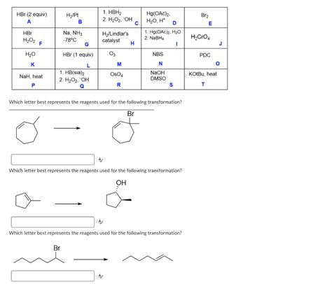 Solved Hbr Equiv A H Pt B Hg Oac H O H Br E D Chegg