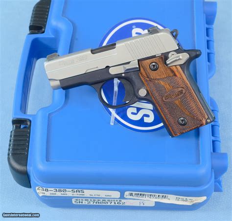 Sold Sig Sauer P238 Sas 380 Pistol Sig Custom Shop Box Paperwork And 4 Magazines