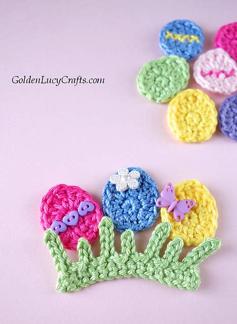 Ravelry Easter Egg And Grass Applique Pattern By Goldenlucycrafts