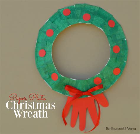 Paper Plate Christmas Wreath Kid Craft - The Resourceful Mama