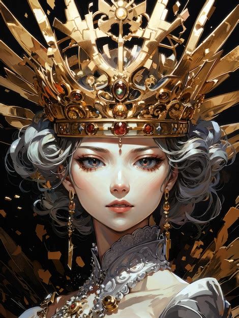 Premium Ai Image Anime Queen With A Crown