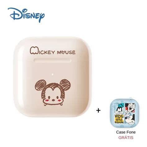 Fone De Ouvido Disney Bluetooth Mickey Minnie Pooh Safe Case