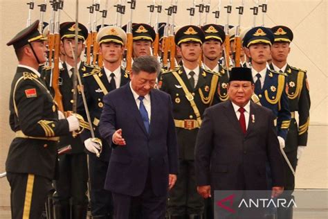 Presiden Prabowo Disambut Upacara Kenegaraan Oleh Presiden China Xi