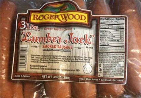 Roger Wood Smoked Sausage - 12, Nutrition Information | Innit