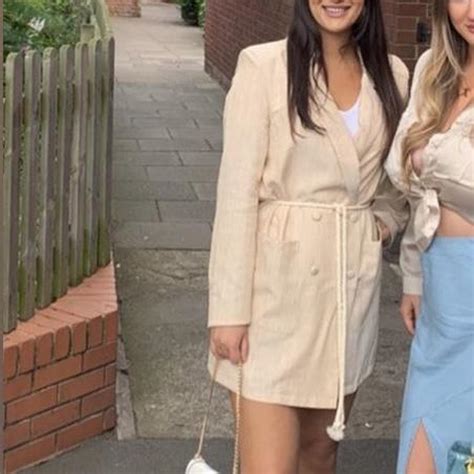 PLT Nude Linen Look Rope Tie Waist Blazer Depop