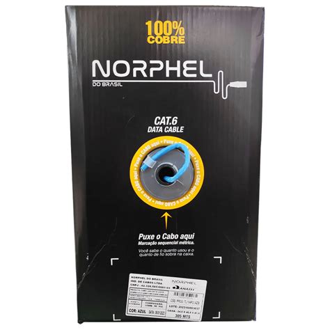 Cabo De Rede Cat6 U Utp Azul 100 Cobre Copperlan Norphel