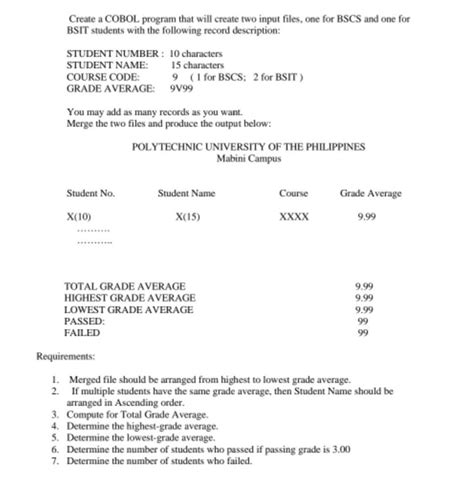 Solved Create A COBOL Program That Will Create T SolutionInn