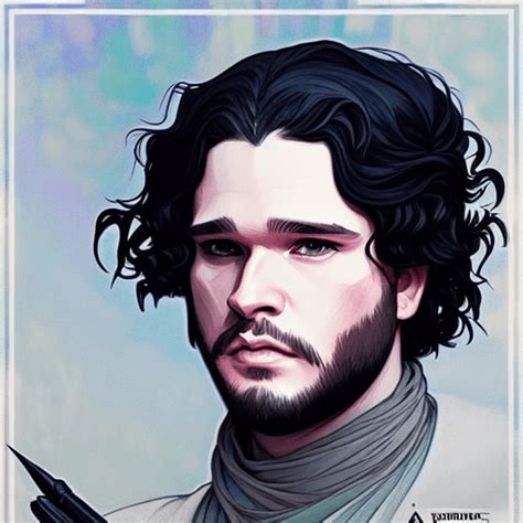 Jon Snow Art De Artgerm Y Greg Rutkowski Y Alphonse Mucha Y Gustav