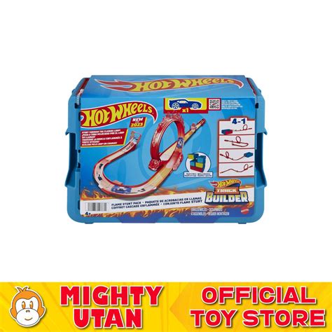 Original Hot Wheels Track Set And 1 Hot Wheels Car Fire Themed Track Building Set Toys For