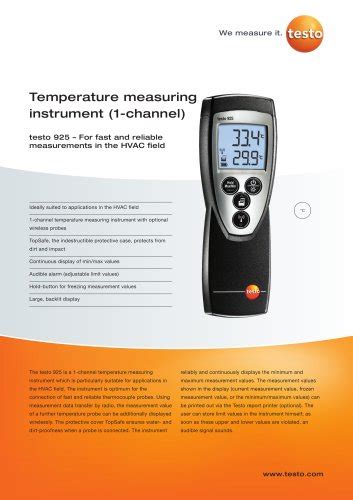 Multi Function Measuring Instrument Testo 435 TESTO PDF Catalogs