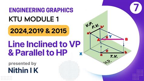 Projections Of A Line Inclined To V P And Parallel To H P Module 1