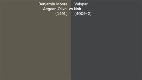 Benjamin Moore Aegean Olive 1491 Vs Valspar Noir 4009 2 Side By