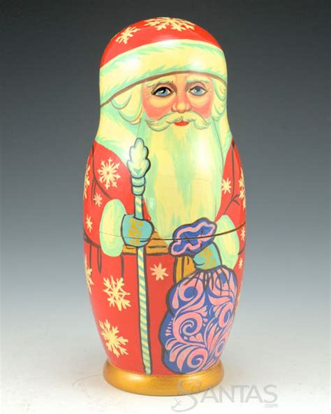 Russian Nesting Santas And Matryoshka