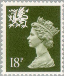 Stamp Queen Elizabeth Ii P Machin Portrait United Kingdom Wales