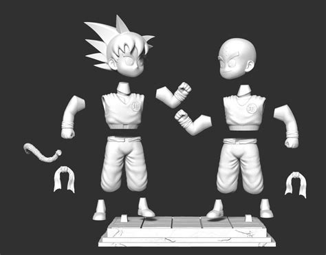 Goku And Krillin Dragon Ball 3d Model 3d Printable Cgtrader