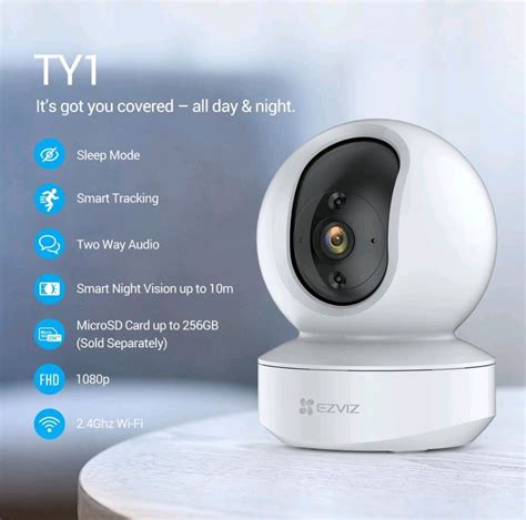 Ezviz TY1 2MP Smart Wifi Pan Tilt IP Camera Cctv Indoor FULL HD