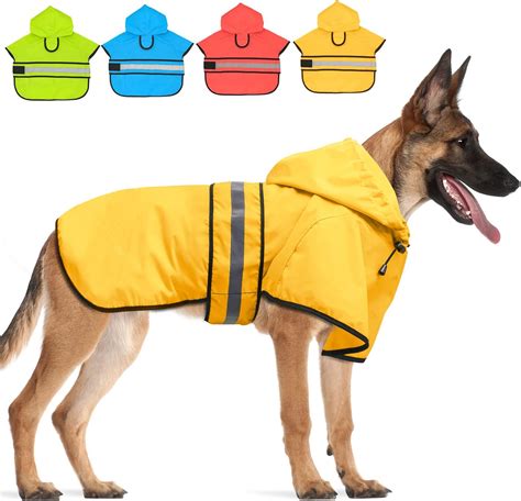 Dog Raincoat Adjustable Reflective Waterproof Lightweight