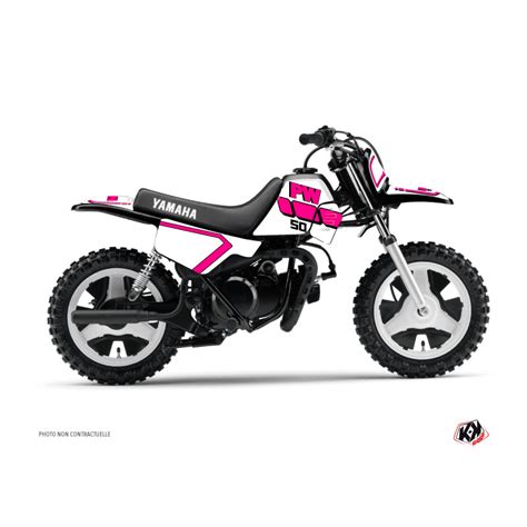 kit deco moto cross vintage yamaha pw  rose pas cher eco motos pieces