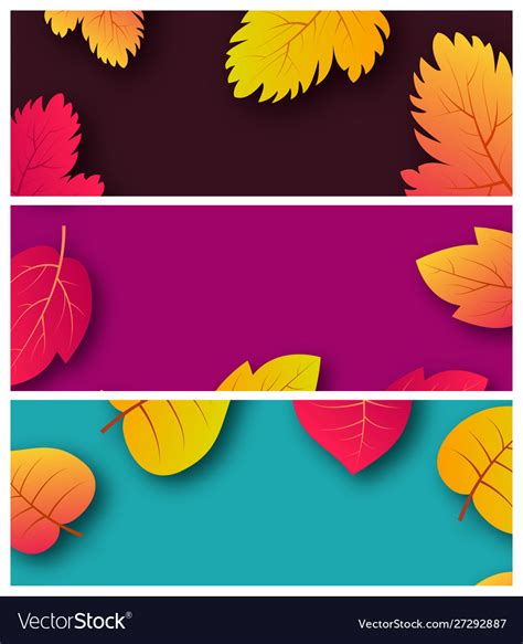 Autumn Banners With Leaves Royalty Free Vector Image