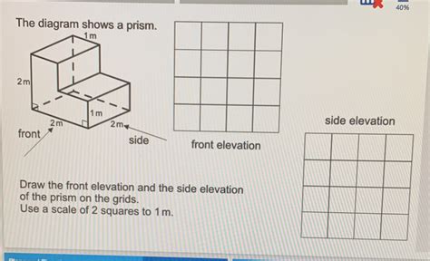 Solved The Diagram Shows A Prism Side Elevation Front Elevation