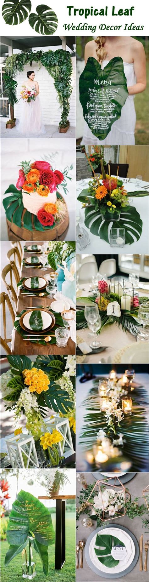 Tropical Leaf Green Wedding Ideas Deerpearlflowers