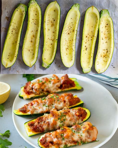 Cheesy Sausage Stuffed Zucchini Boats Greenku Recipes