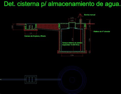 Underground Plastic Water Tank Ltrs Gallons Dwg Block For