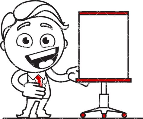 Outline Man In Suit Cartoon Vector Character Aka Ben The Banker Presentation 1 Graphicmama