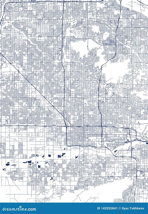 Mapa Da Cidade De Phoenix O Arizona Eua Ilustração Stock Ilustração