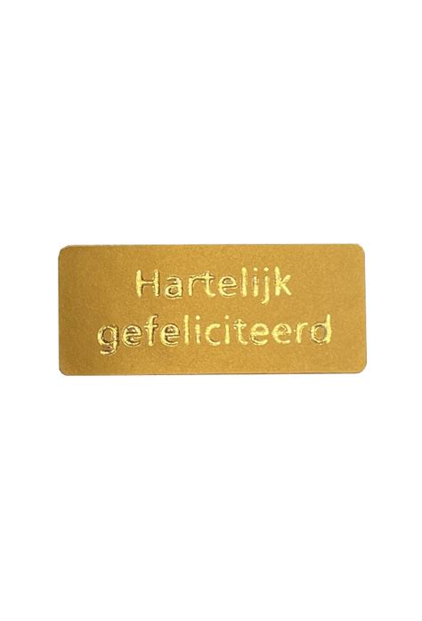 Rol Etiketten Hartelijk Gefeliciteerd Goud 3 8x1 6cm 500stuks