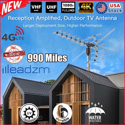 110 Miles HD 1080P Outdoor Amplified HDTV Digital TV Antenna Long Range