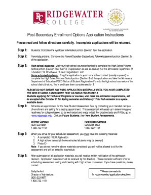 Fillable Online Ridgewater Students Complete The Applicant Information