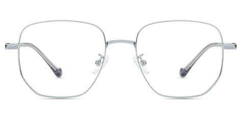 Lunettes De Vue Unisexe M Argent M Tal Moyen Polygone Lunettes