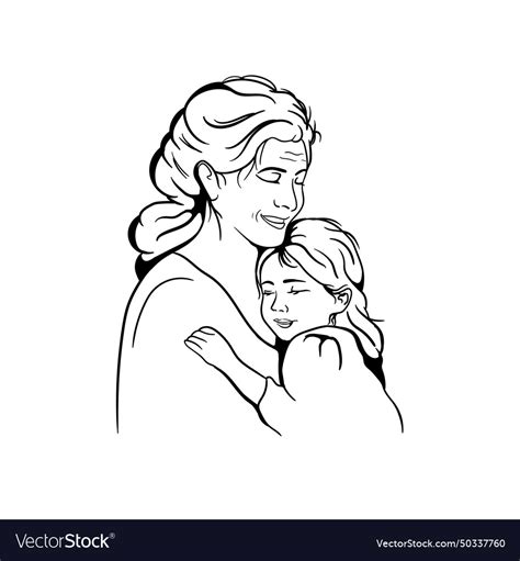 A Grandmother And Granddaughter Royalty Free Vector Image