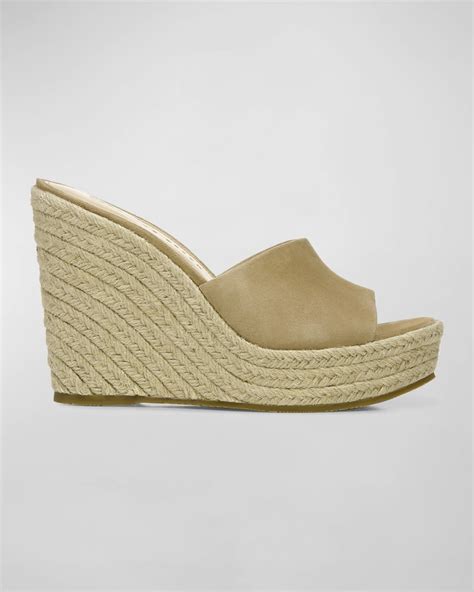 Veronica Beard Dali Leather Wedge Espadrille Sandals Neiman Marcus