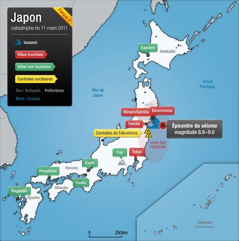 Carte de la catastrophe au Japon : tsunami, séismes, nucléaire ...